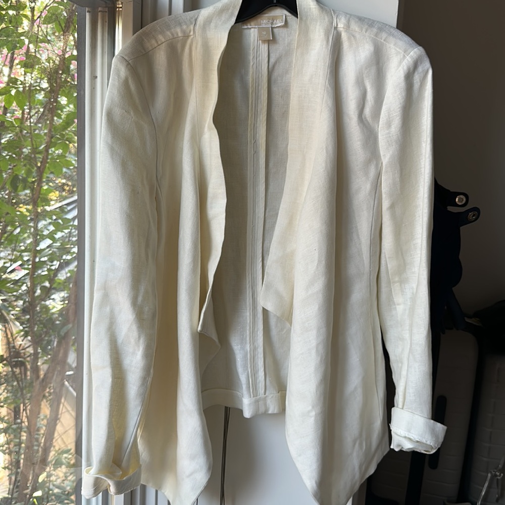 Micheal Kors White Cream Linen Blazer